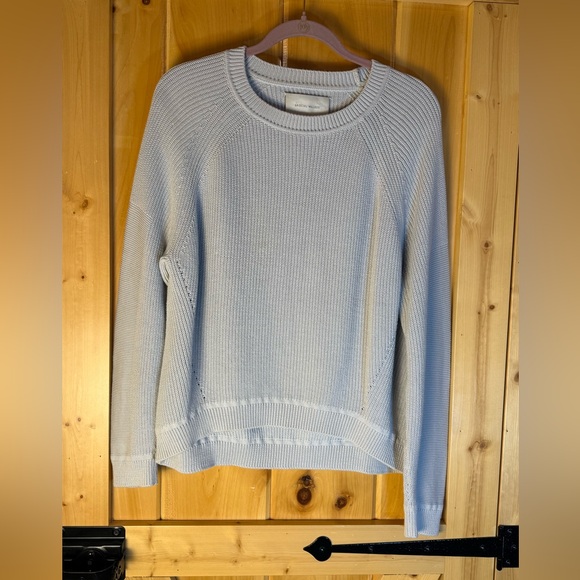 Brochu Walker Like NWOT Light Gray Cotton Knit Luxury Crew Neck Sweater Small - Picture 3 of 10